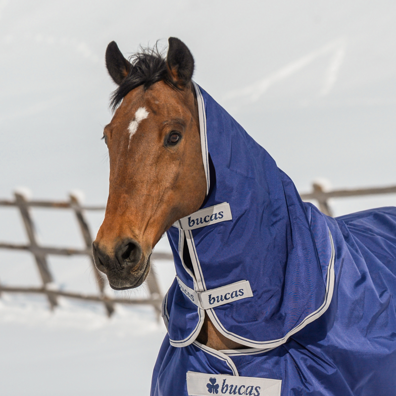 Bucas Atlantic 300g Turnout Combi Neck Cover - Navy/Silver-1